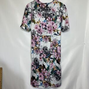 Meg Shop NY Dress Womens Medium Blue/Floral Career Dress A Line